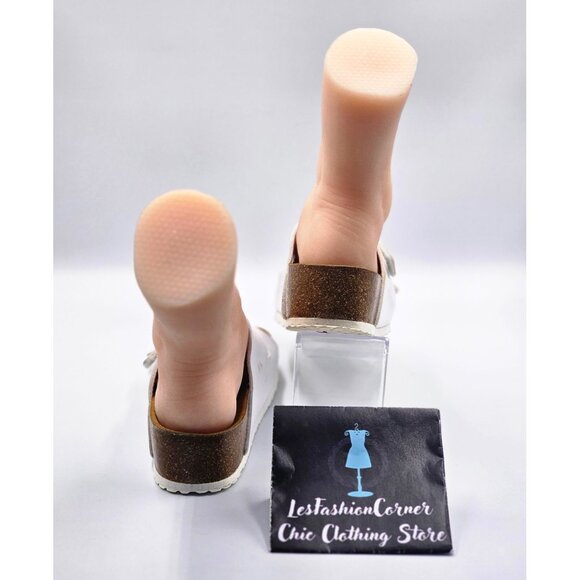 Ara Women's Laminado Pearl White Leather Slip-On Sandals Size 7.5 (38) 2521 - Picture 10 of 16